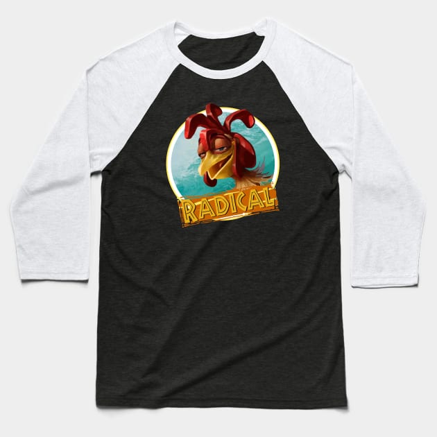 Surfing Chicken Joe - Radical quote Baseball T-Shirt by vlada123